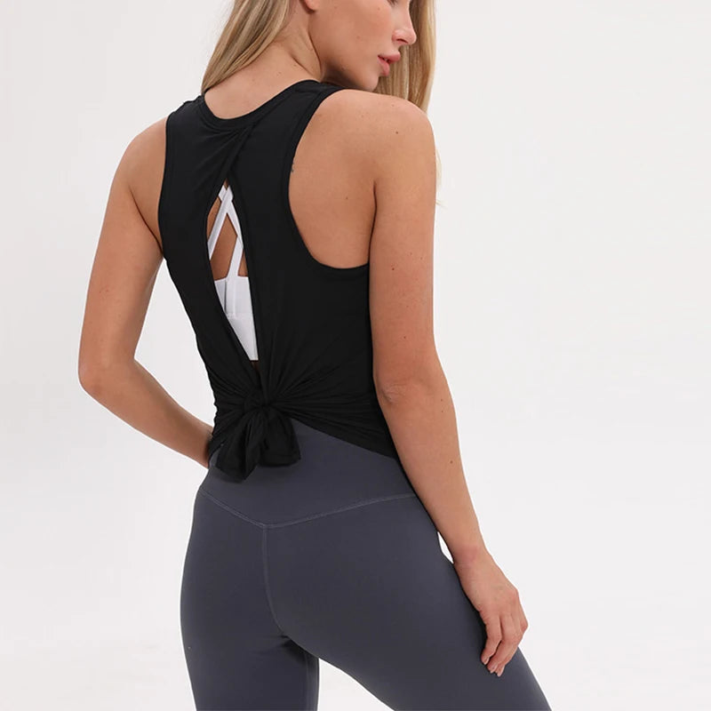 Women’s Loose Fit Open Back Yoga Tank Top