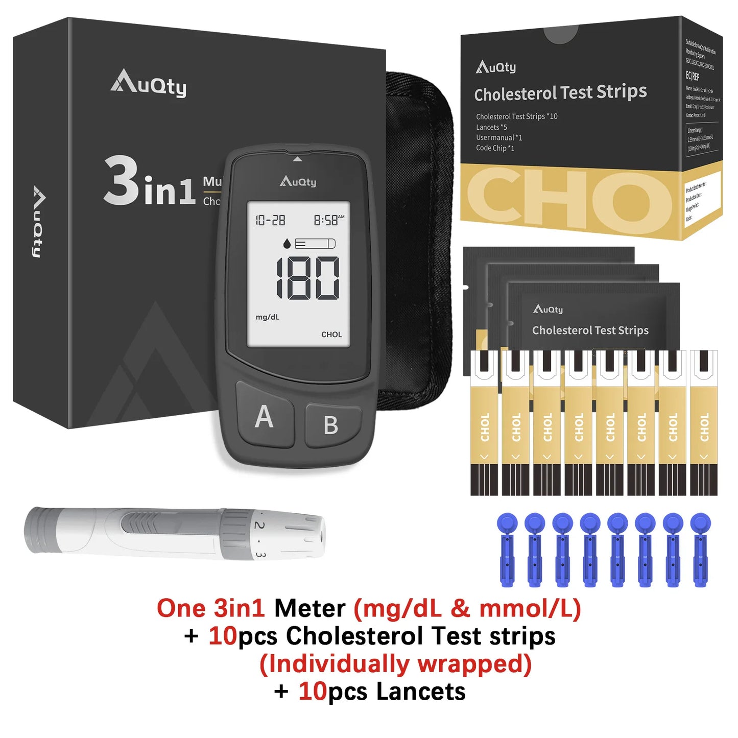 3-in-1 Cholesterol, Uric Acid & Glucose Meter