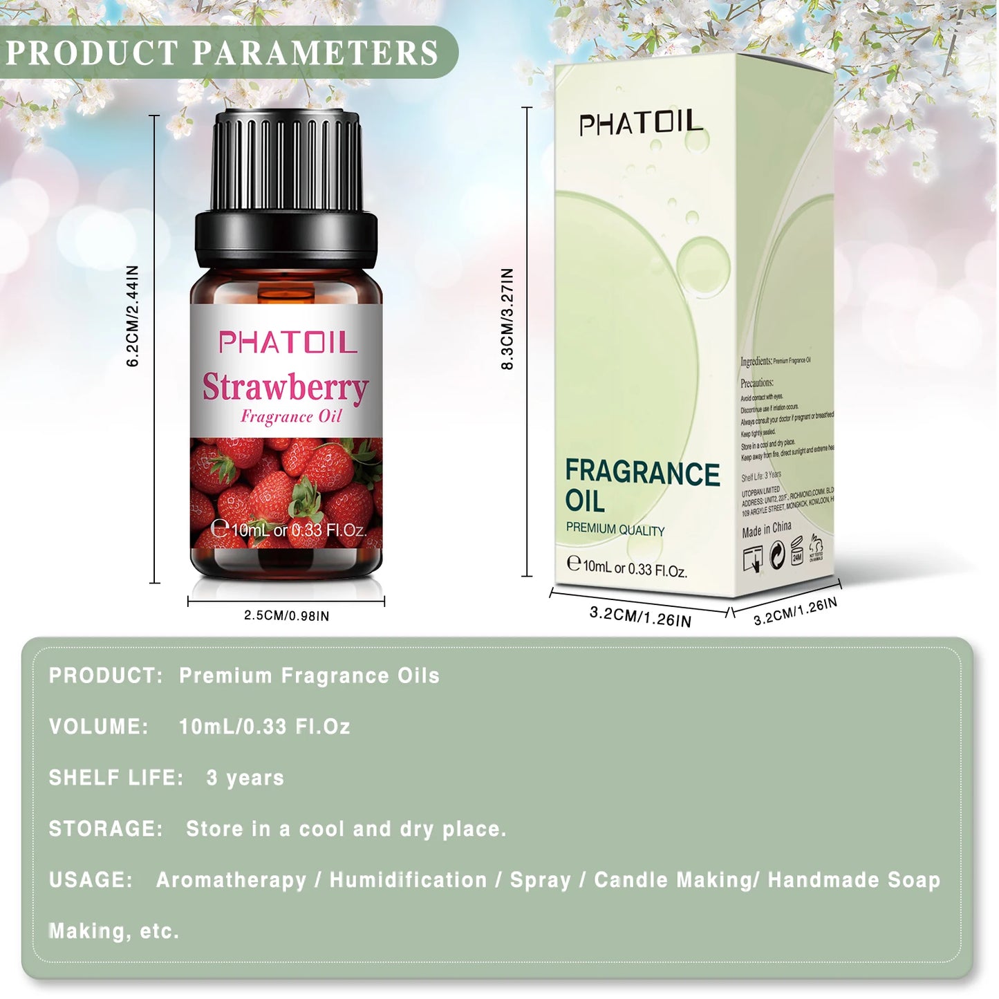 PHATOIL 10ml Fruit Fragrance Oil Set