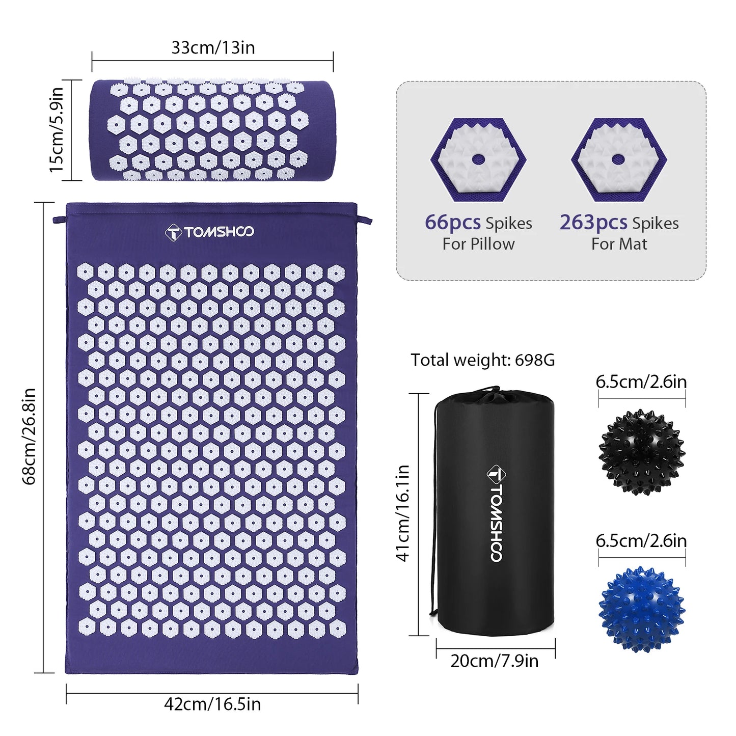 Acupressure Massage Mat & Pillow Set