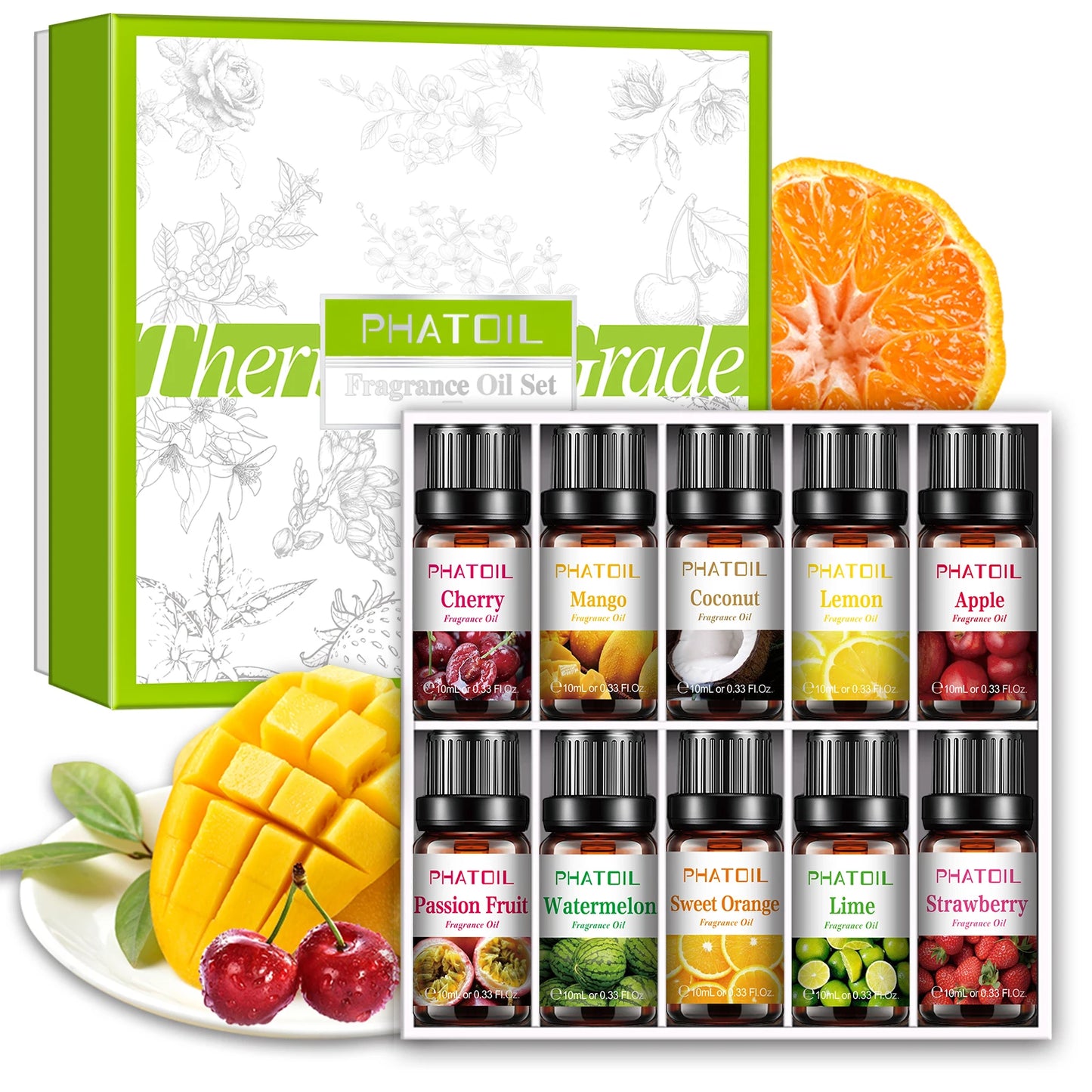 PHATOIL 10ml Fruit Fragrance Oil Set