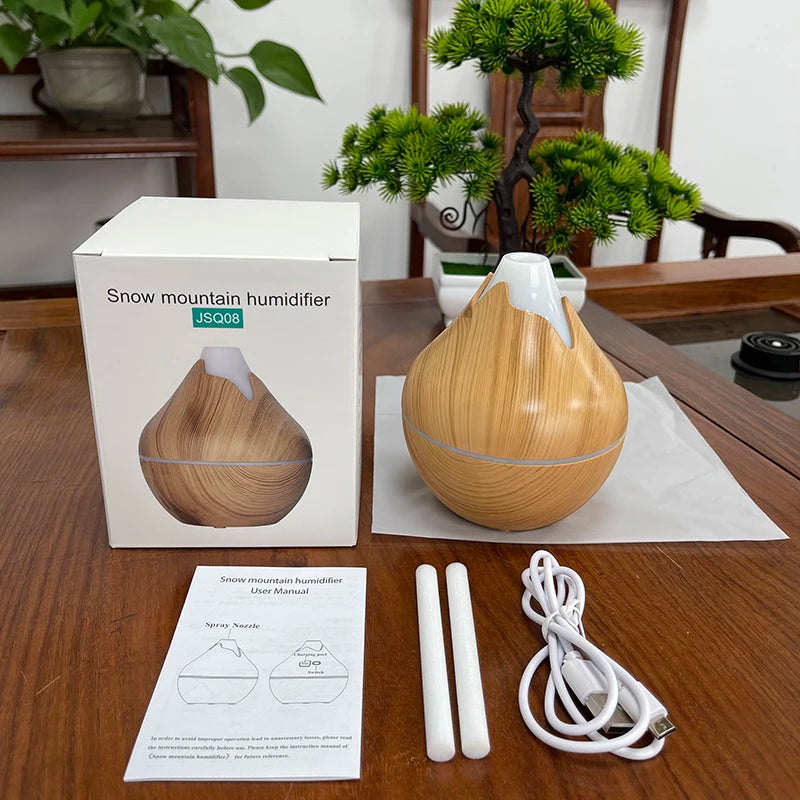 350ML Wood Grain Essential Oil Diffuser