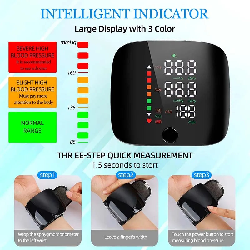 LED Wrist Blood Pressure Monitor