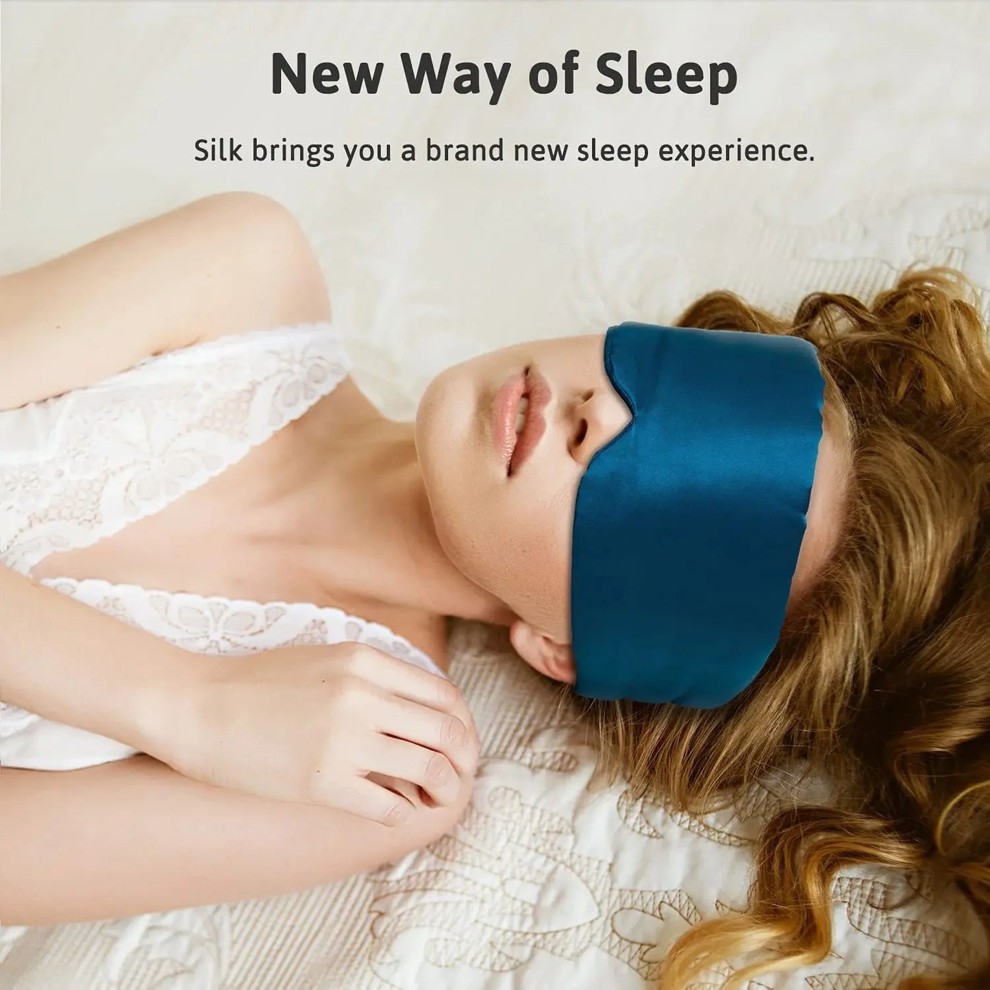 100% Mulberry Silk Sleep Mask – Soft Light-Blocking Eyepatch for Travel & Nap