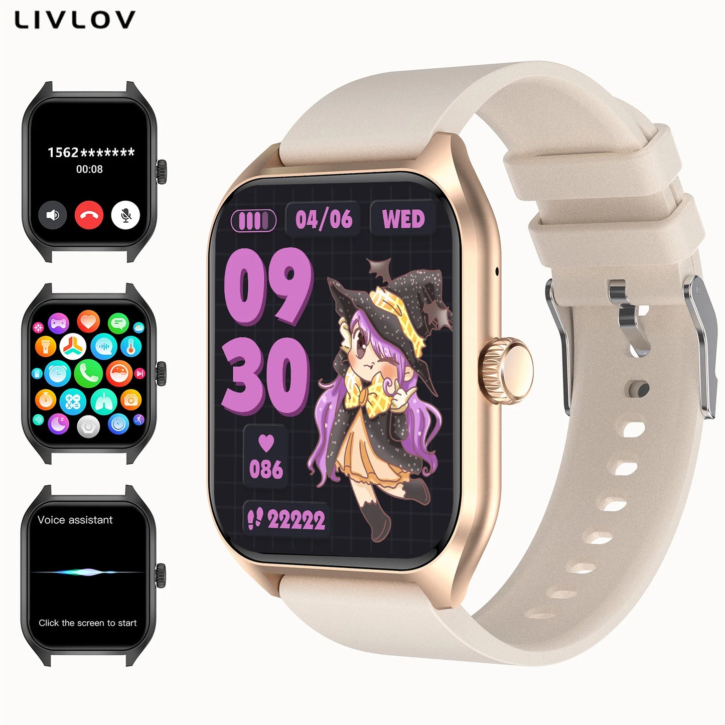 1.96'' Smart Watch with AI Voice Assistant