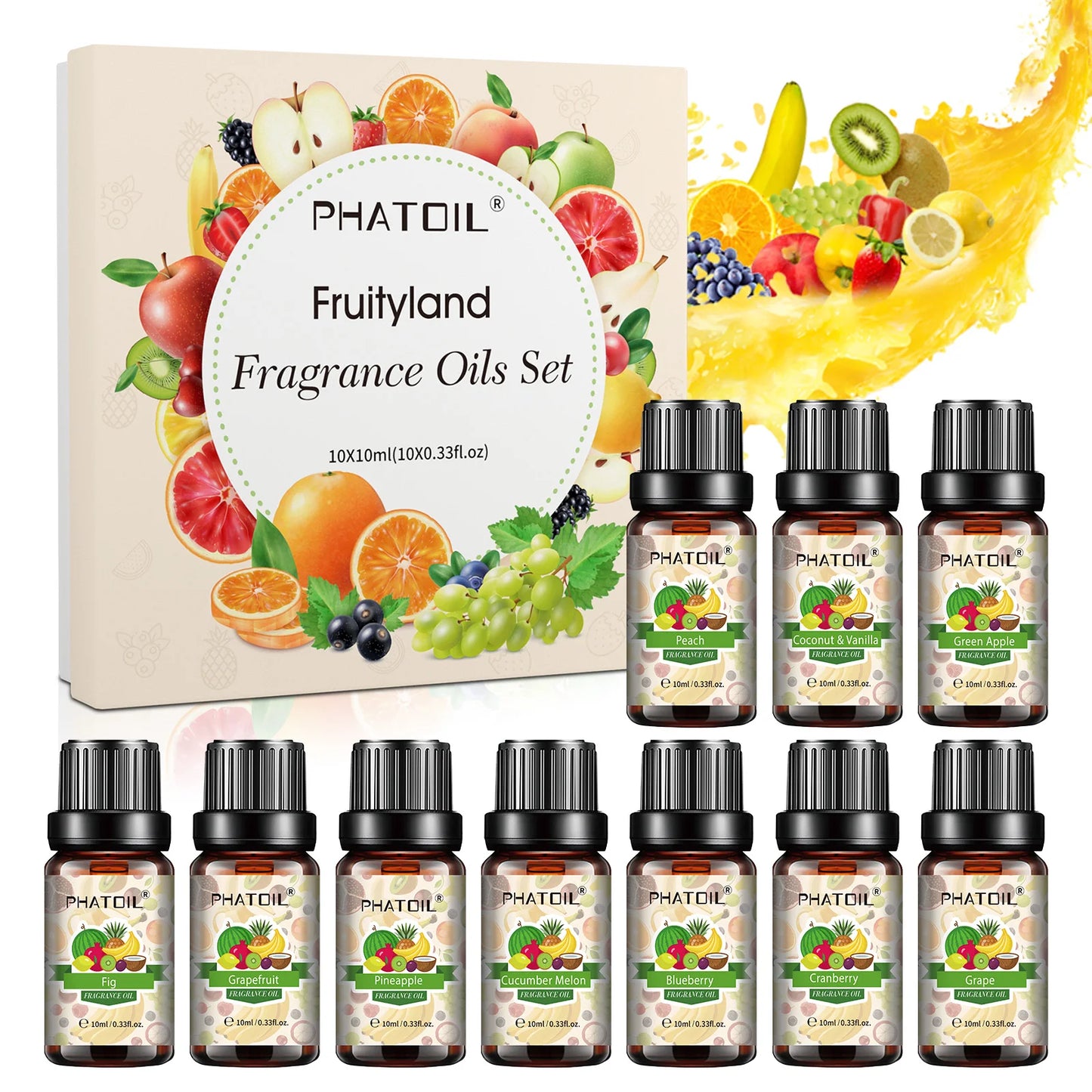 PHATOIL 10ml Fruit Fragrance Oil Set