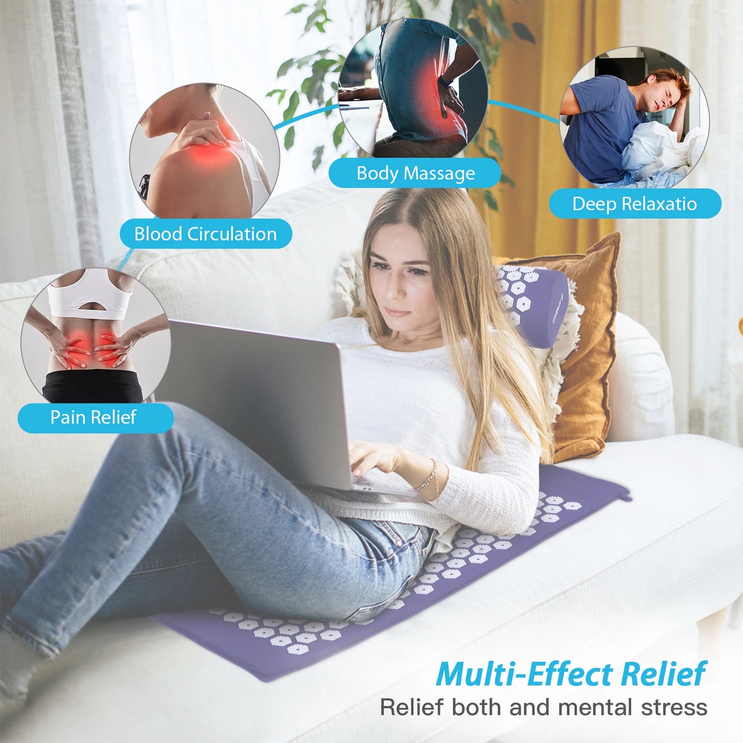 Acupressure Massage Mat & Pillow Set