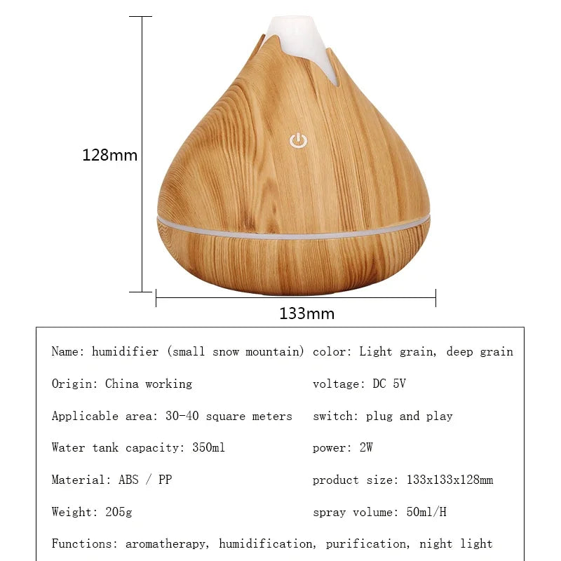 350ML Wood Grain Essential Oil Diffuser