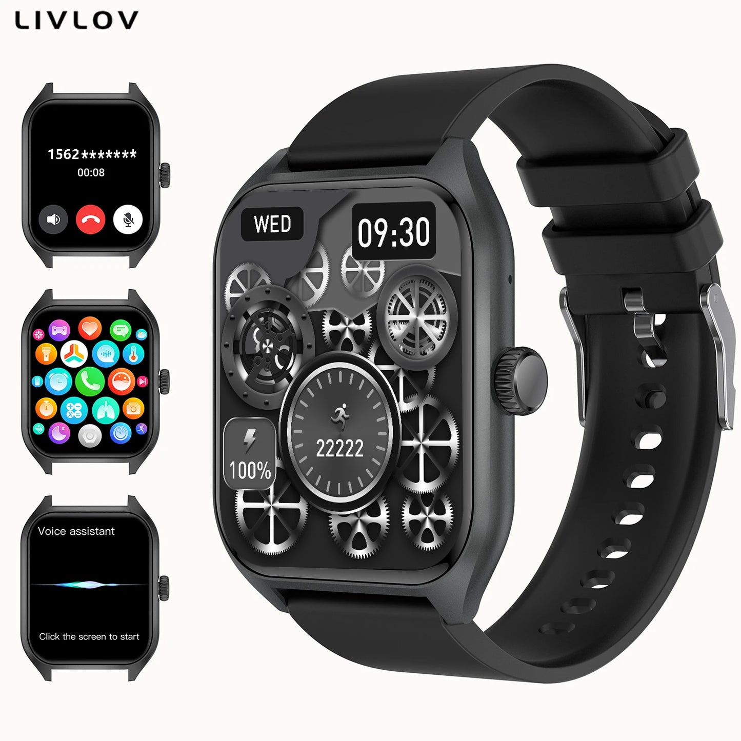 1.96'' Smart Watch with AI Voice Assistant