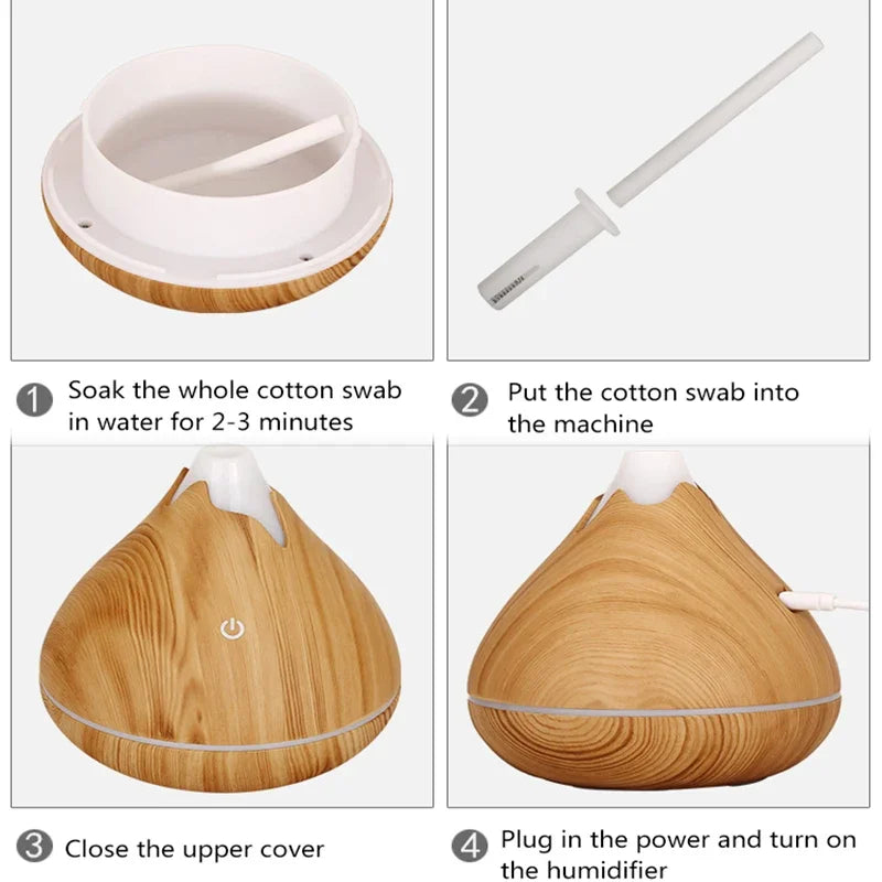 350ML Wood Grain Essential Oil Diffuser