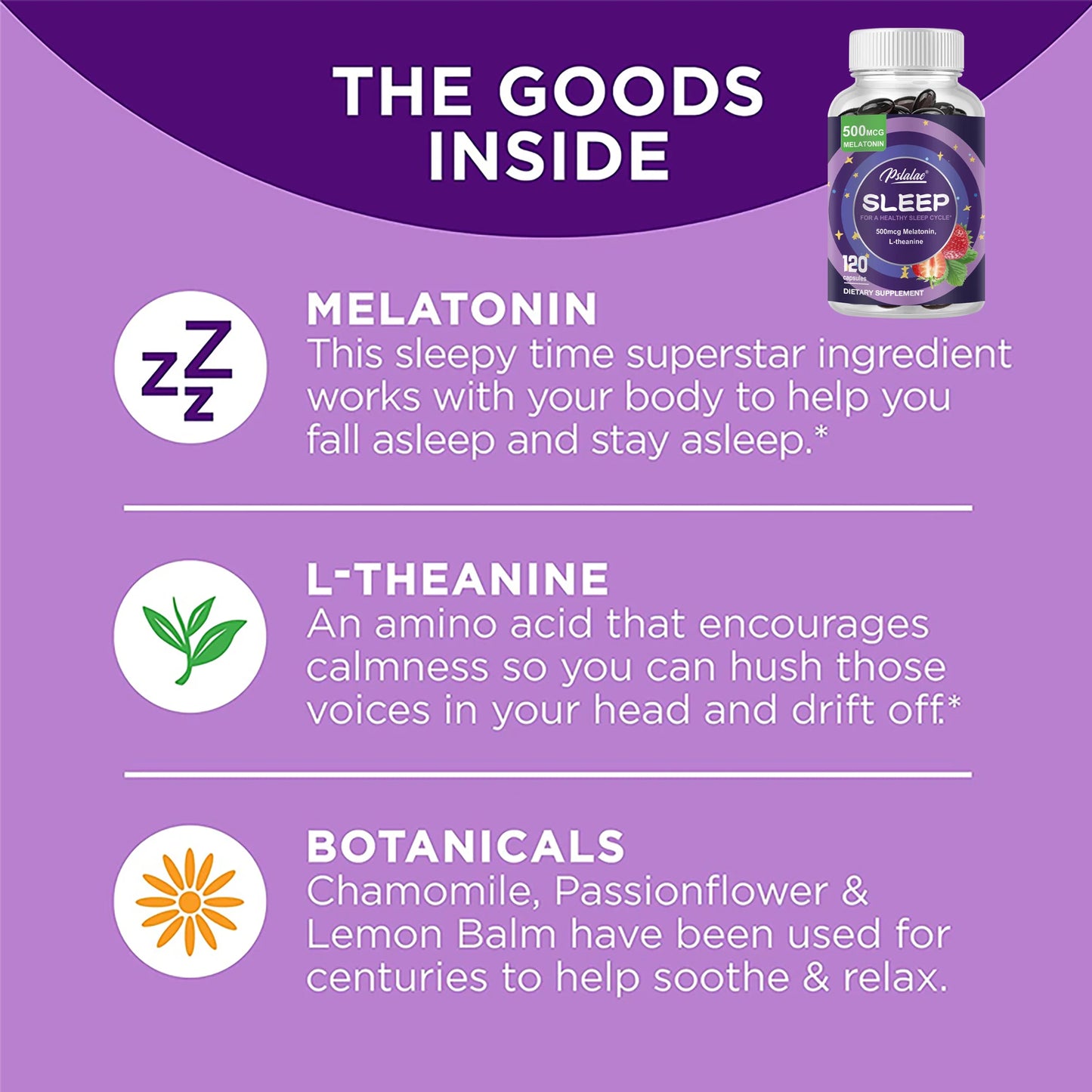 Sleep Aid Capsules – Stress Relief & Better Sleep (120 Count)
