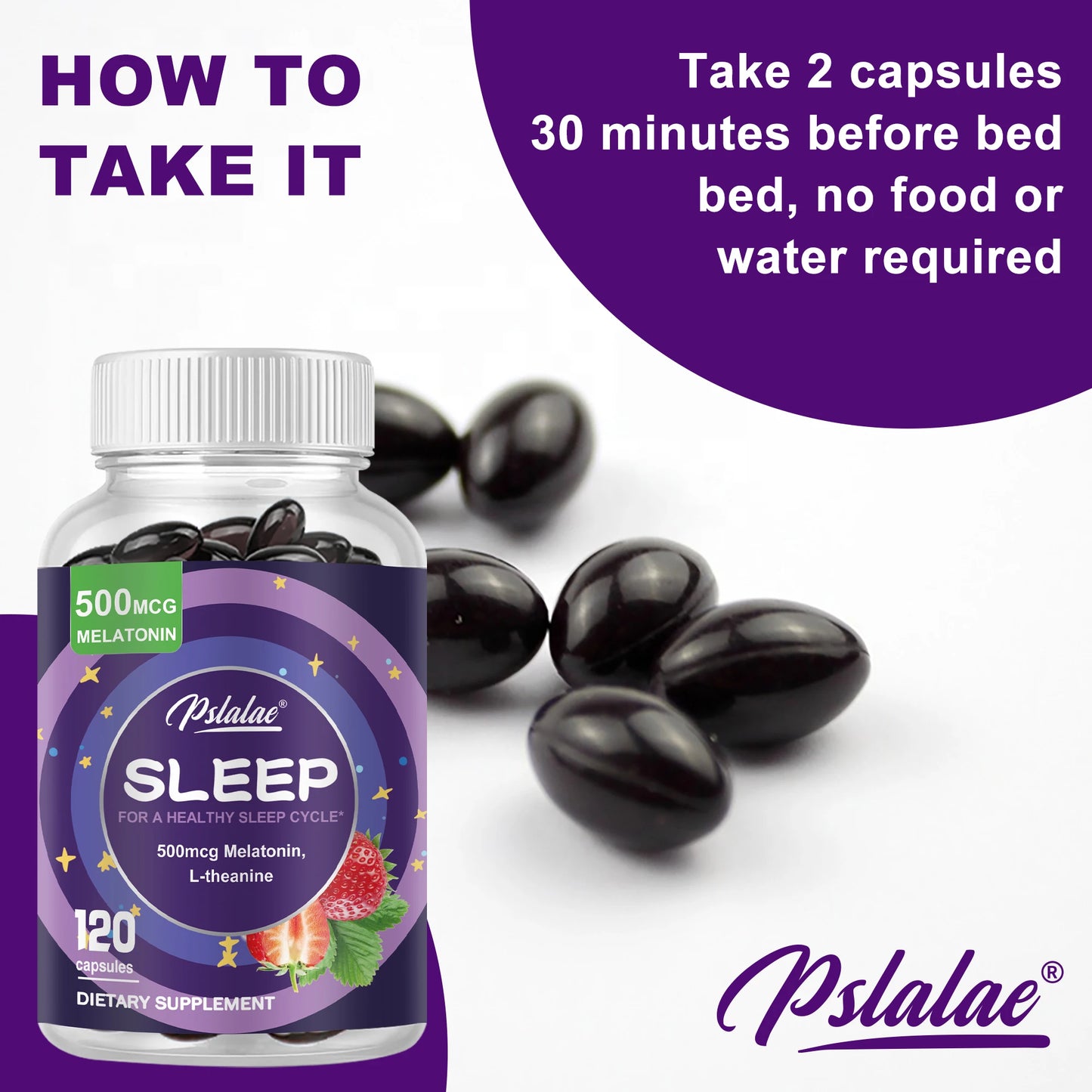 Sleep Aid Capsules – Stress Relief & Better Sleep (120 Count)
