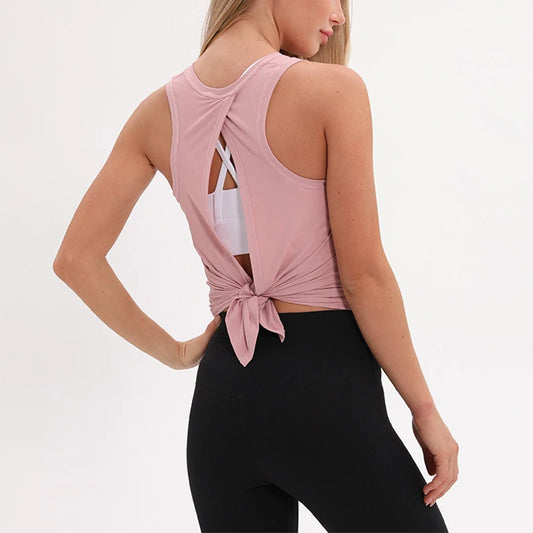 Women’s Loose Fit Open Back Yoga Tank Top