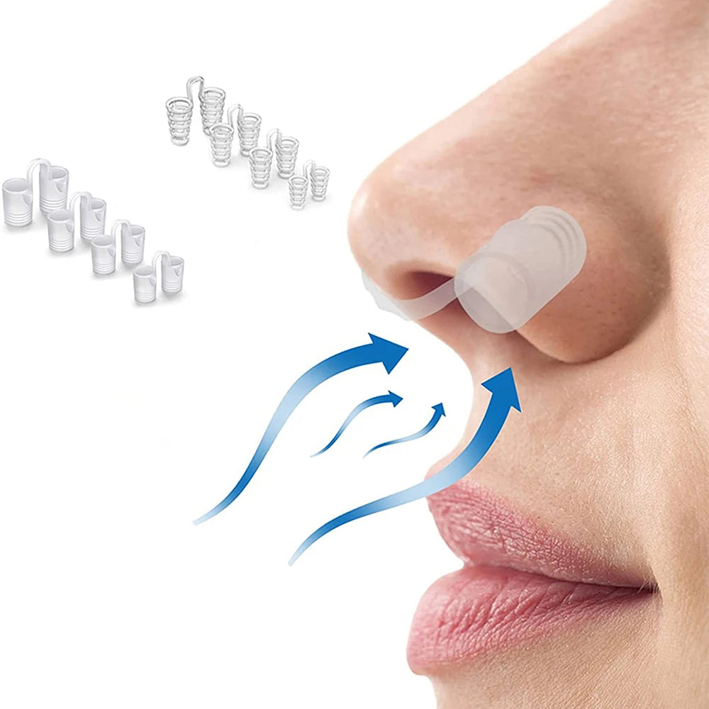 8PCS Anti-Snoring Nose Clips – Silicone Nasal Dilators Sleep Aid