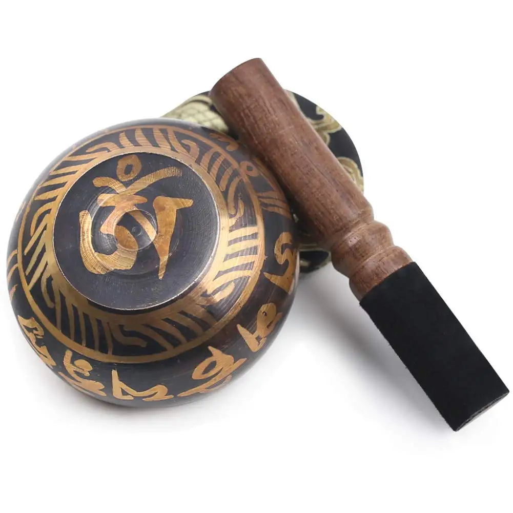Tibetan Singing Bowl Set – Lotus Design for Meditation & Healing