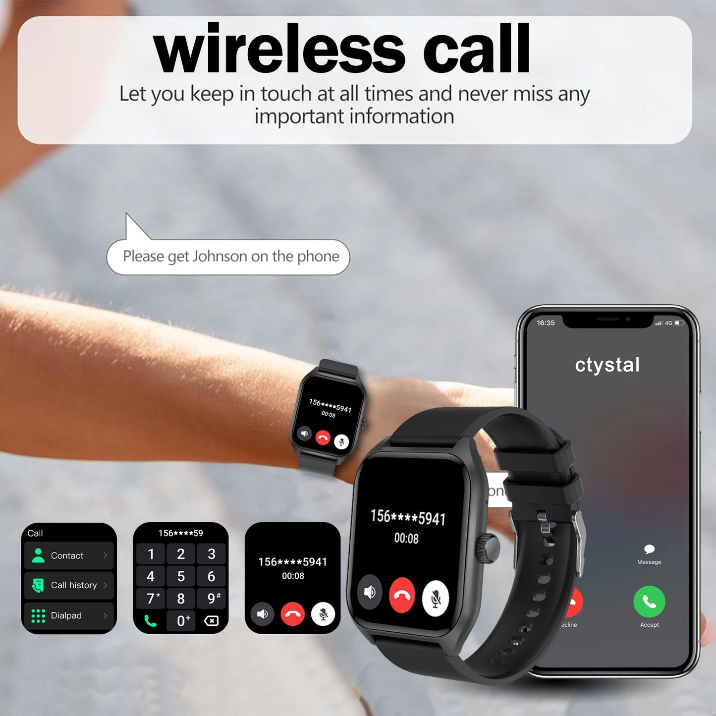 1.96'' Smart Watch with AI Voice Assistant