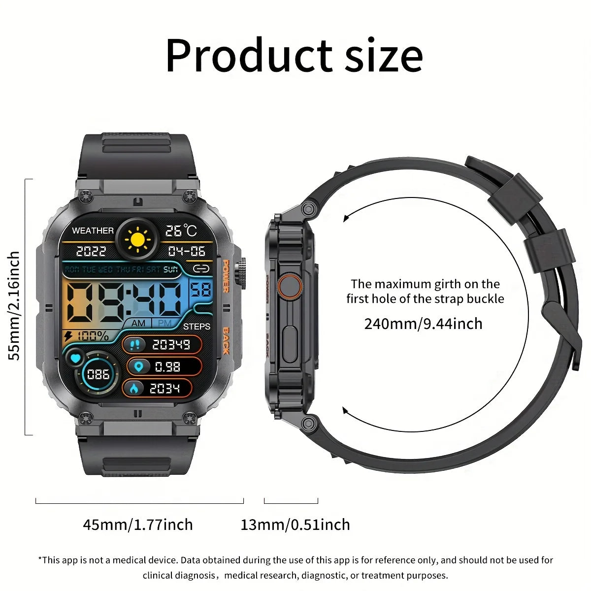 LIGE 1.96" Smartwatch – Bluetooth Call Fitness Tracker for Men