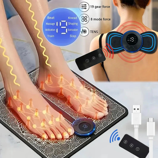 Foldable Electric Foot & Neck Massager with Remote
