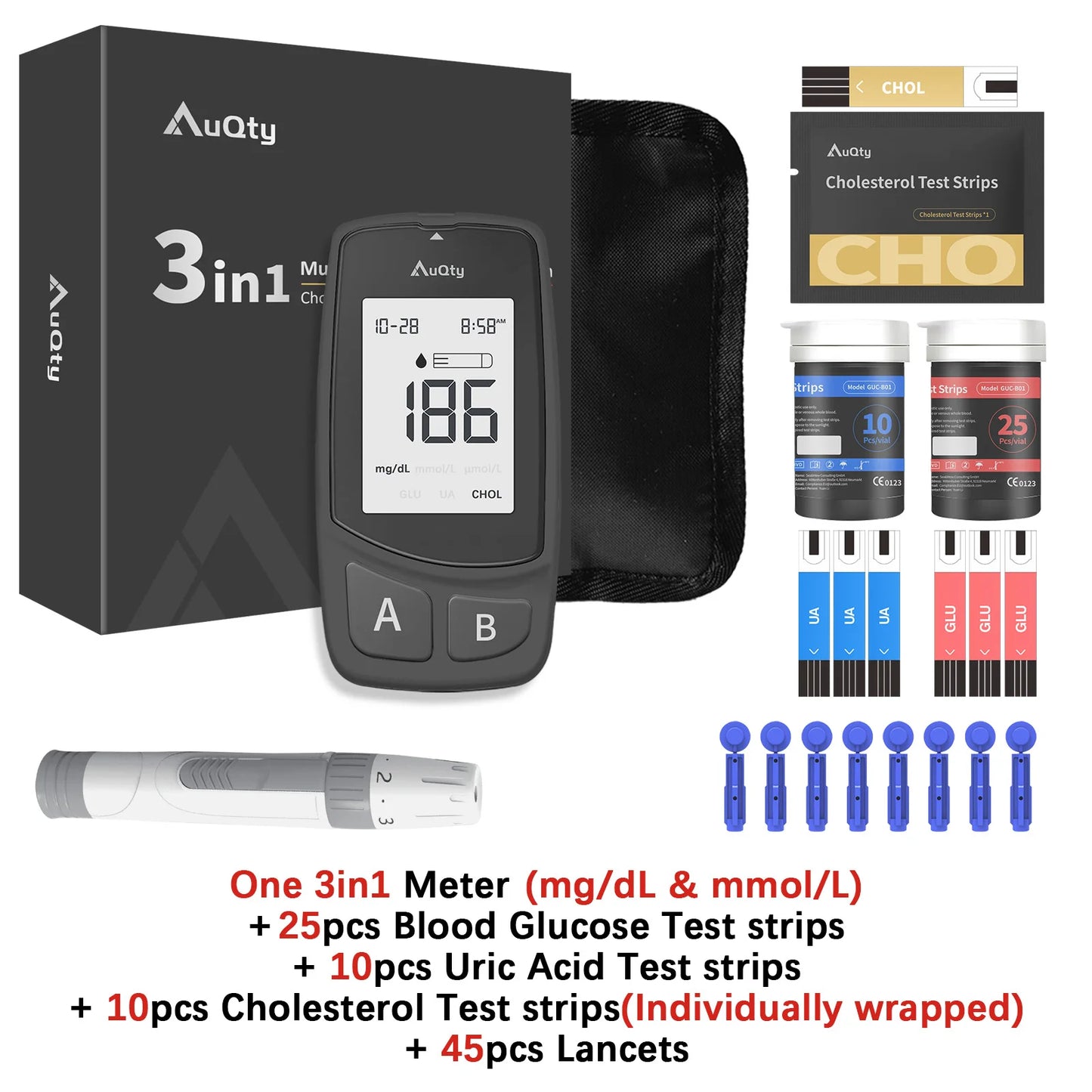 3-in-1 Cholesterol, Uric Acid & Glucose Meter