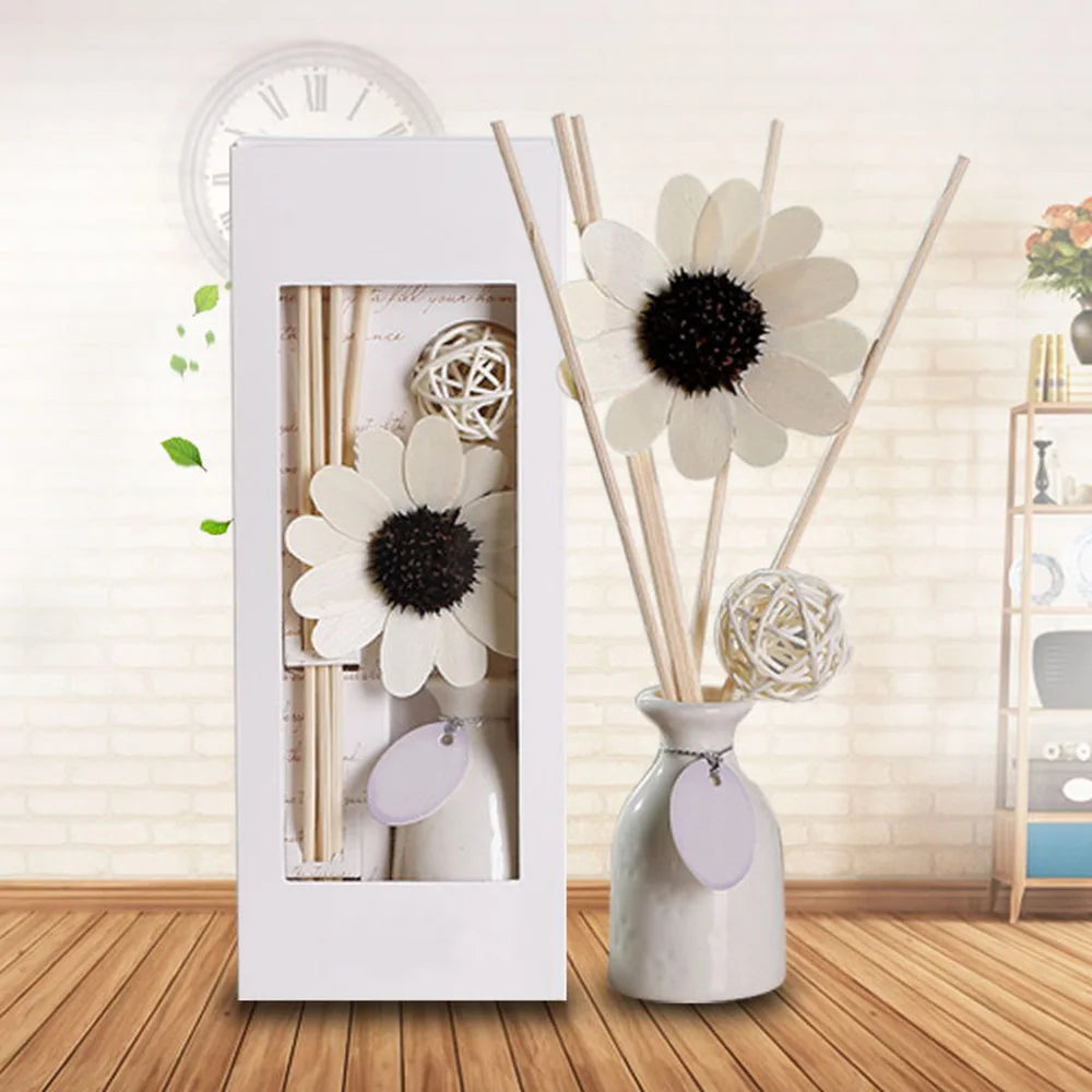 Wicker Reed Diffuser Set – No-Fire Aromatherapy with Glass Bottle