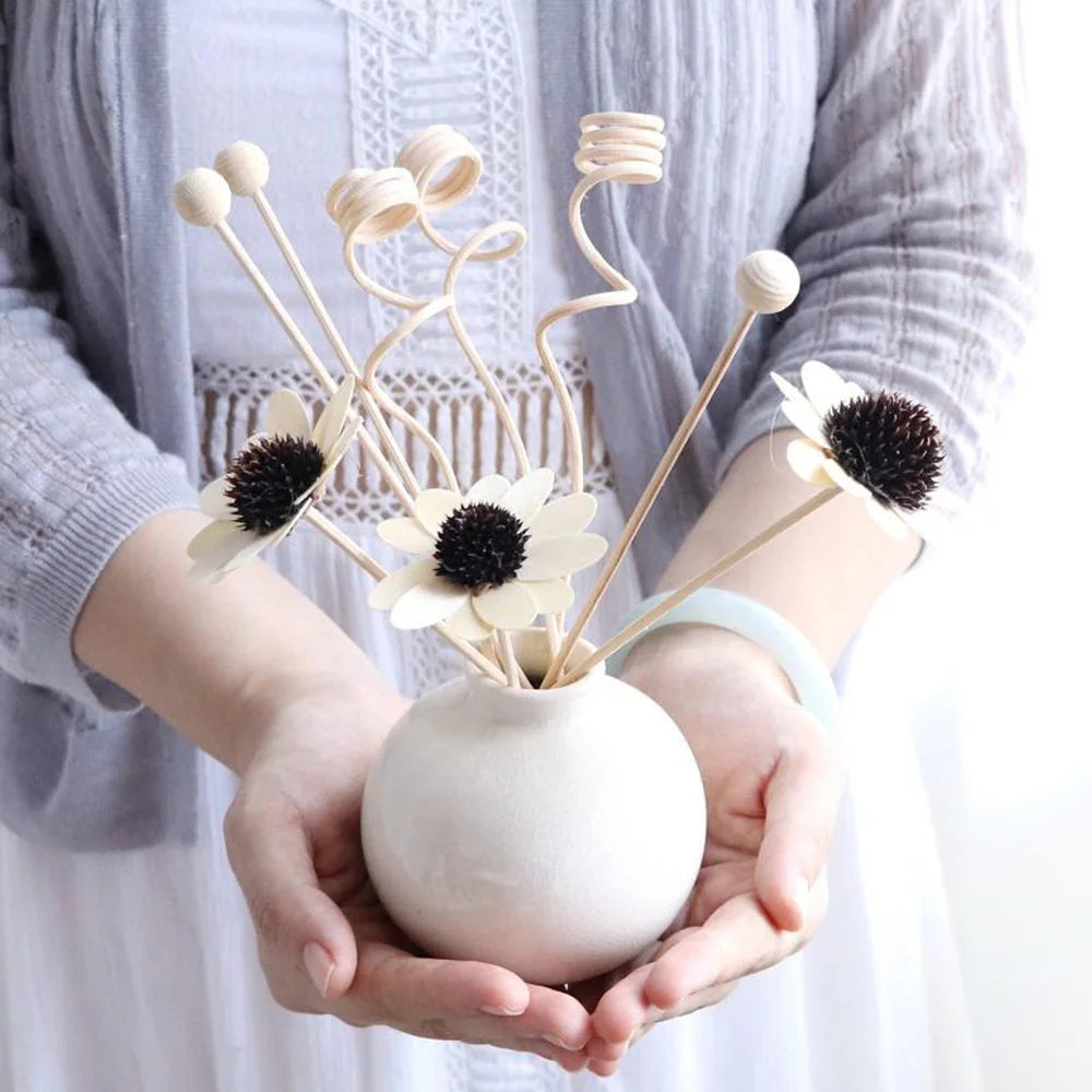 Wicker Reed Diffuser Set – No-Fire Aromatherapy with Glass Bottle