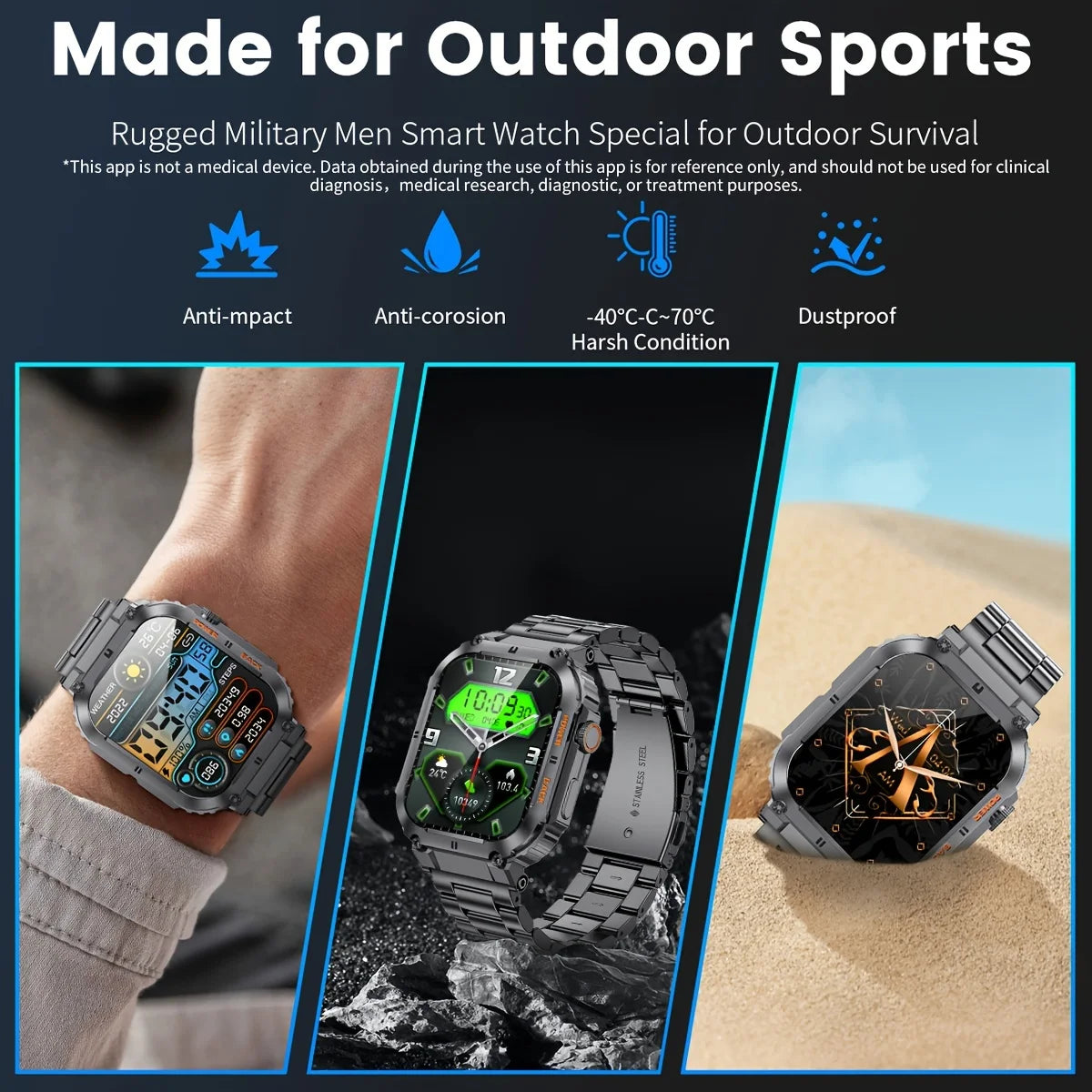 LIGE 1.96" Smartwatch – Bluetooth Call Fitness Tracker for Men