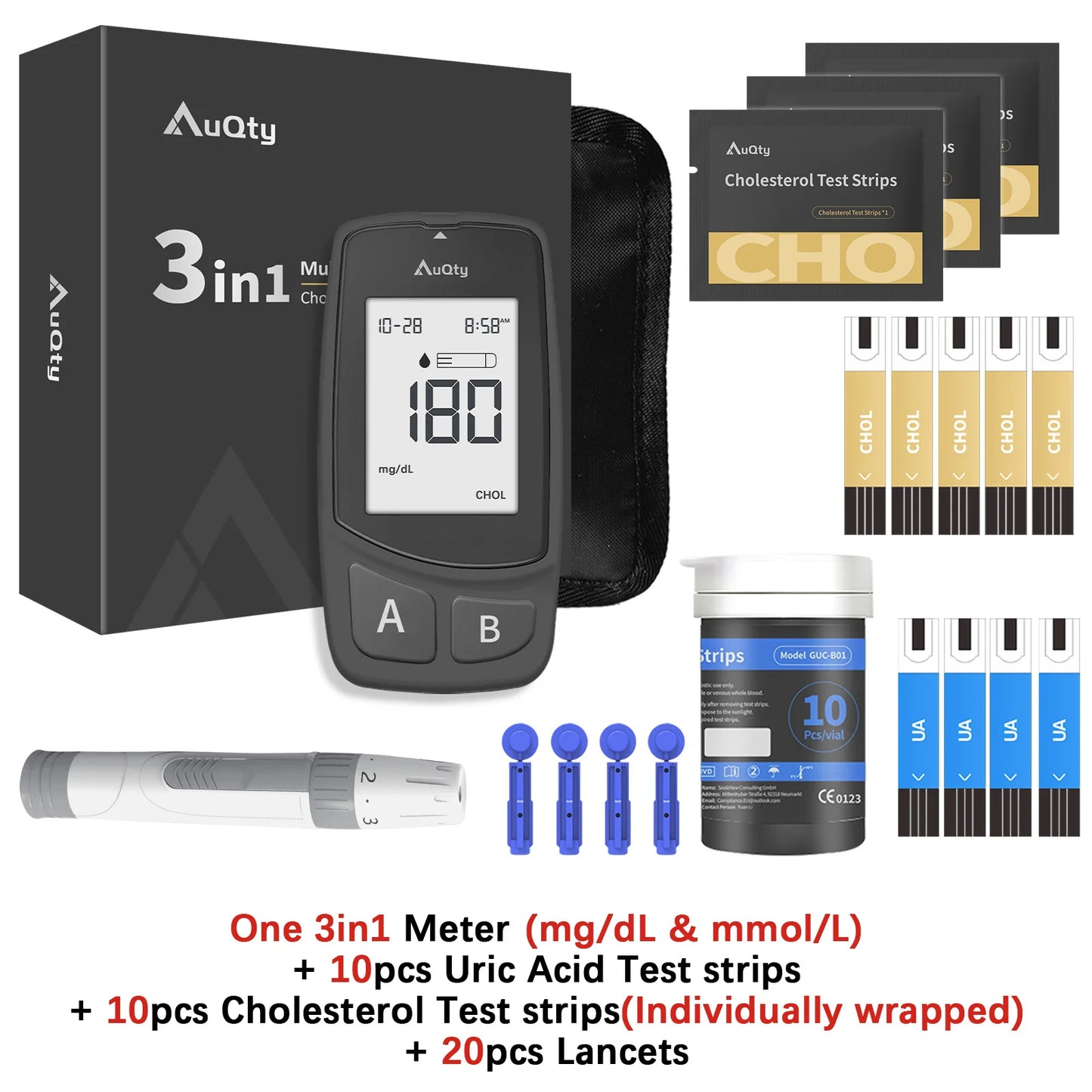 3-in-1 Cholesterol, Uric Acid & Glucose Meter