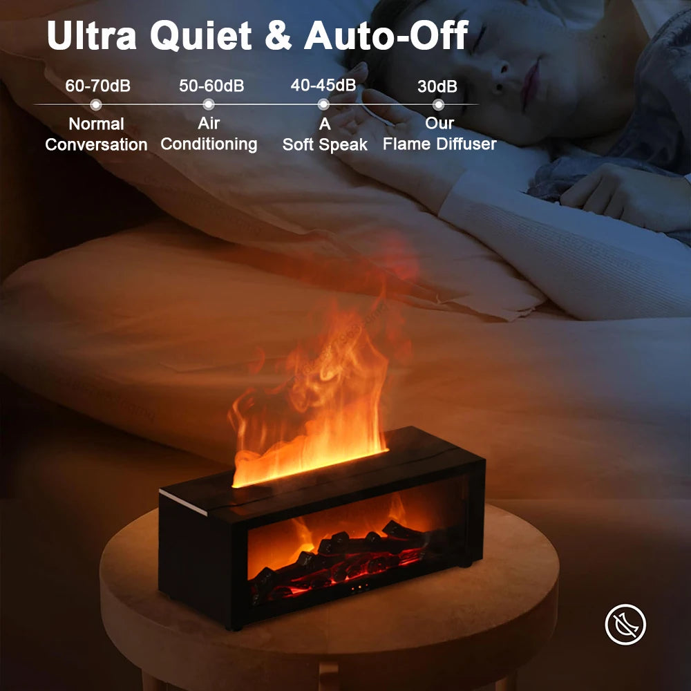 Flame Essential Oil Diffuser – Aroma Humidifier with Night Light