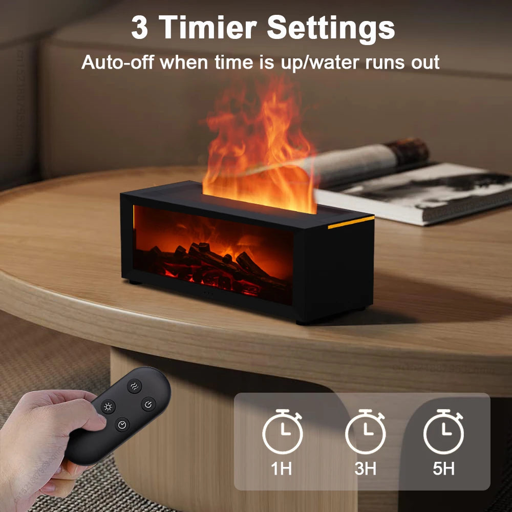 Flame Essential Oil Diffuser – Aroma Humidifier with Night Light