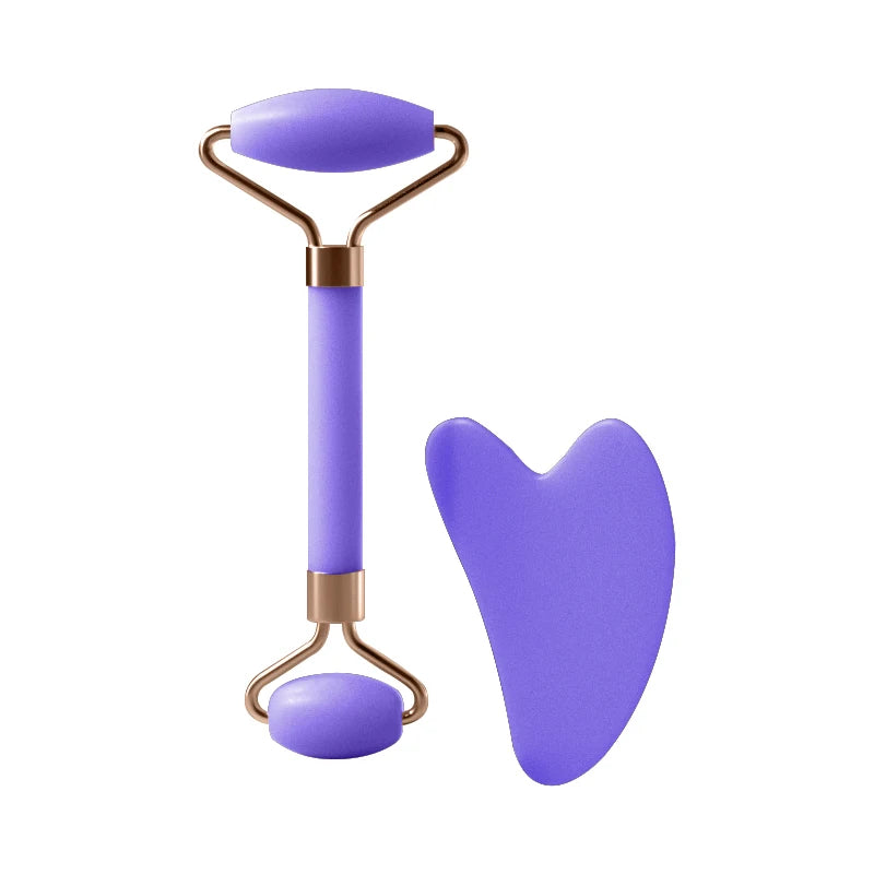 Resin Facial Massage Roller & Gua Sha Tool set